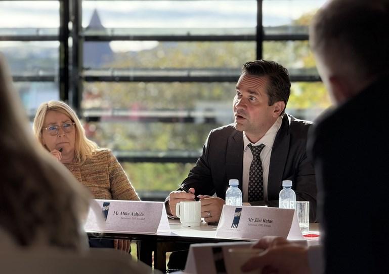 Christel Schaldemose, ein av vara-forsetunum í ES tinginum og Mika Aaltola úr Finlandi.