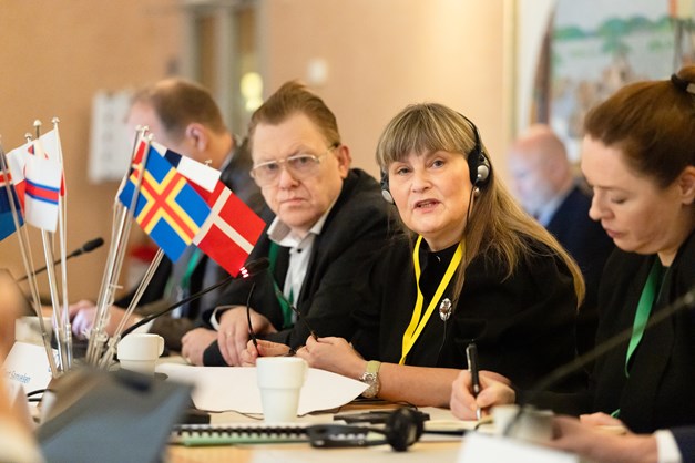 Útnorðurráðið til fundar í Norðurlandaráðnum, Jón Gnarr, formaður, Bjørt Samuelsen, næstforkvinna og Poula Árnadóttir Lervig, skrivari